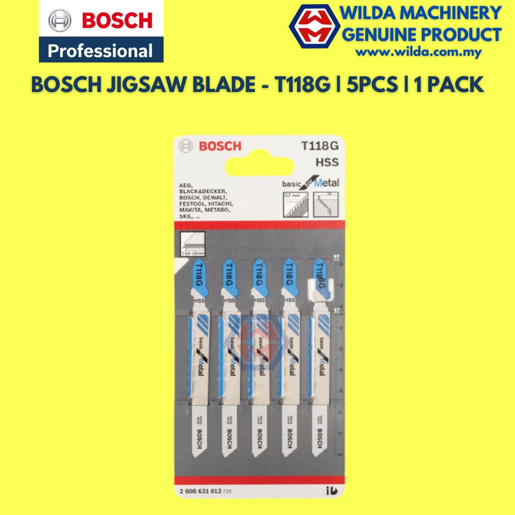 BOSCH JIGSAW BLADE FOR WOOD OR METAL(CARD)~T101AO WOOD,T118A METAL,T118B METAL,T144D WOOD,T244D WOOD,T308B