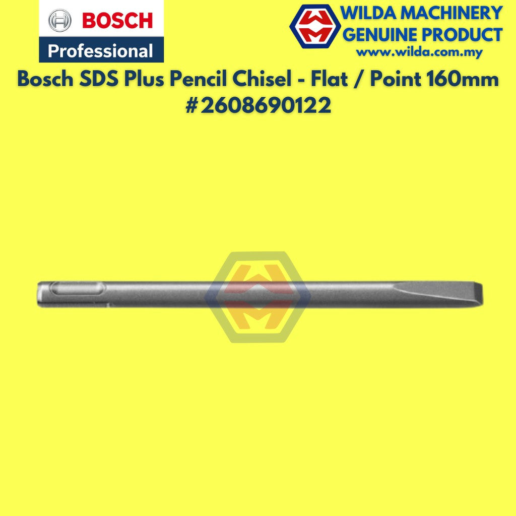 Bosch SDS Plus Pencil Chisel - POINT / FLAT - 10 X 160mm - 2608690120 / 2608690122