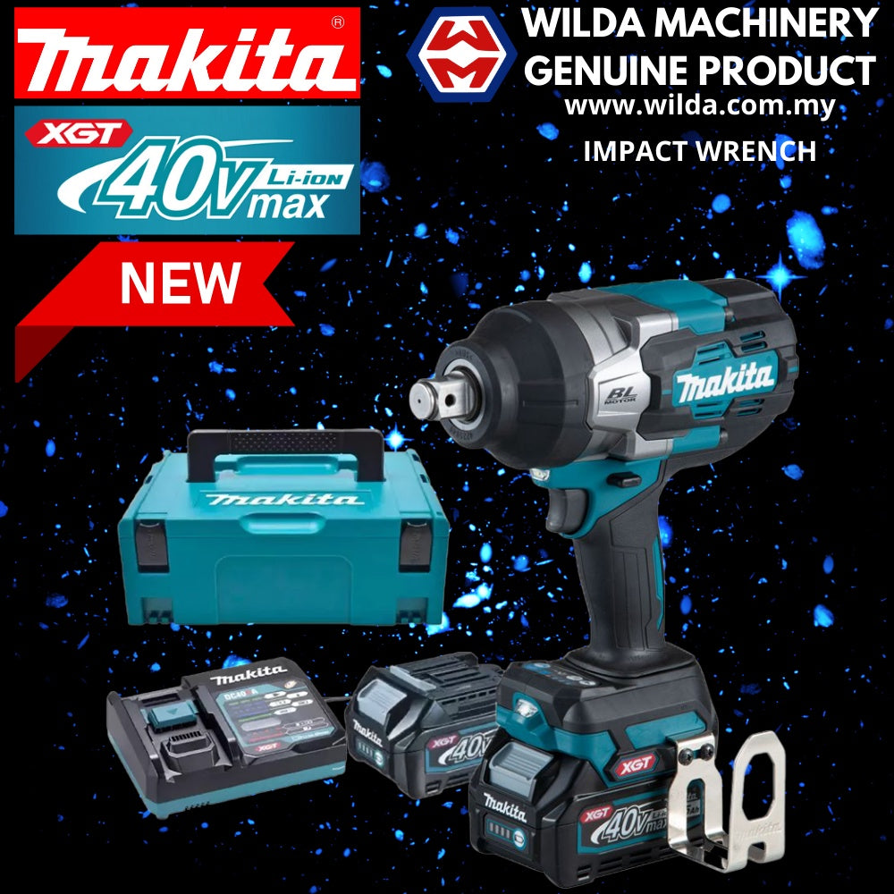 MAKITA TW001GM201 40V 3/4" 19MM 無線無刷衝擊扳手(含 2 個 40V 4.0AH 電池和 1 個快速充電器)