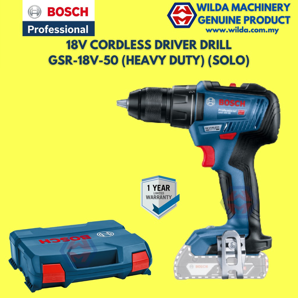 BOSCH GSR 18V-50 Pemacu Gerudi Tanpa Kord Profesional (HD) - 06019H50L0 WILDA MACHINERY