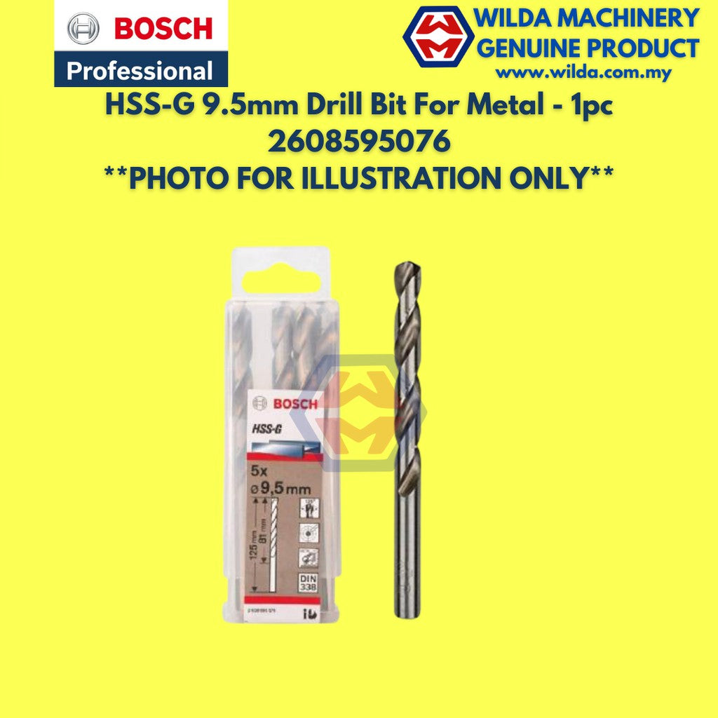 BOSCH HSS-G 6.4mm - 12mm Metal Drill Bit For Alloyed and Unalloyed Steel / Mata Tebuk Besi | WILDA MACHINERY