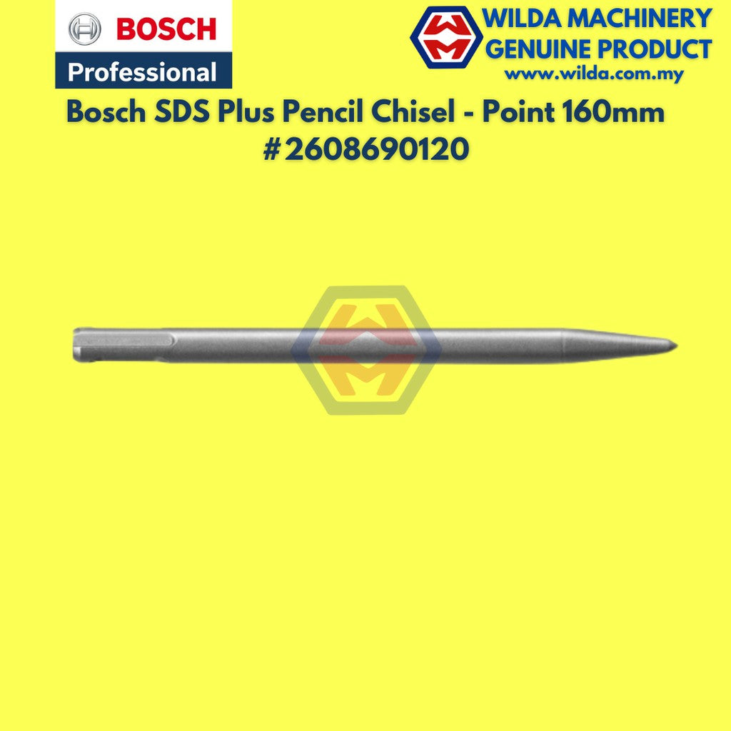 Bosch SDS Plus Pencil Chisel - POINT / FLAT - 10 X 160mm - 2608690120 / 2608690122
