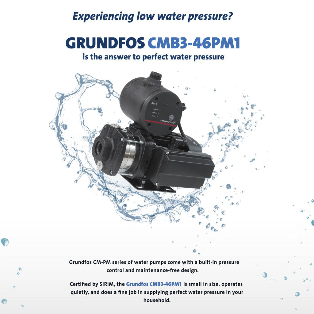 Grundfos CMB3-46 PM1 Pam Penggalak Tekanan Air Rumah