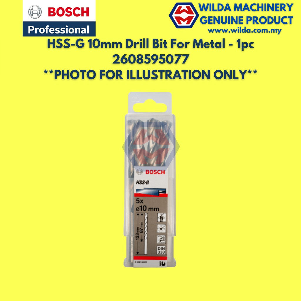 BOSCH HSS-G 6.4mm - 12mm Metal Drill Bit For Alloyed and Unalloyed Steel / Mata Tebuk Besi | WILDA MACHINERY