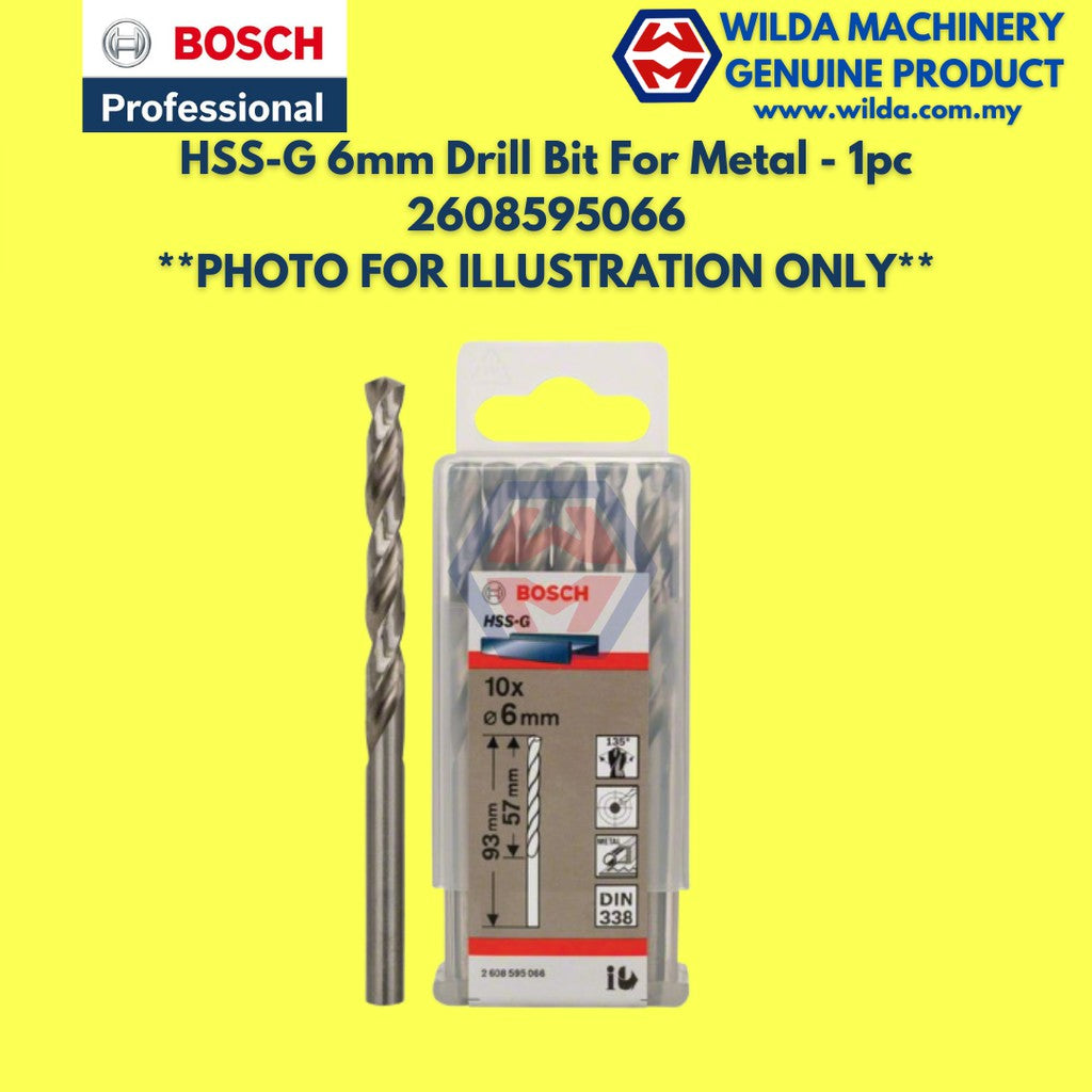 BOSCH HSS-G 2mm - 6mm Metal Drill Bit For Alloyed and Unalloyed Steel / Mata Tebuk Besi | WILDA MACHINERY