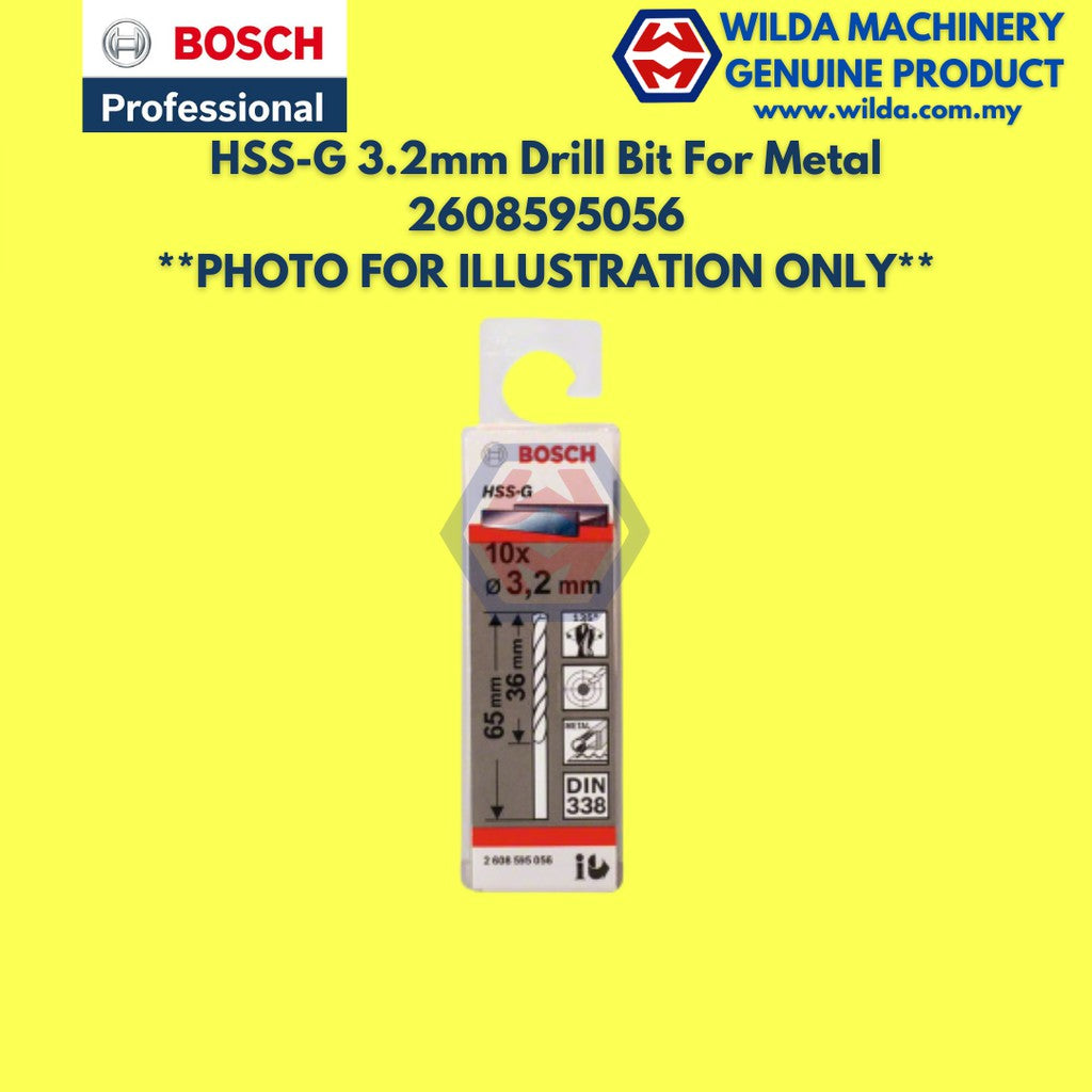 BOSCH HSS-G 2mm - 6mm Metal Drill Bit For Alloyed and Unalloyed Steel / Mata Tebuk Besi | WILDA MACHINERY