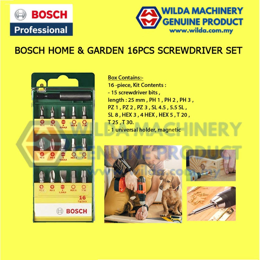 BOSCH HOME AND GARDEN 16PC SCREWDRIVER SET