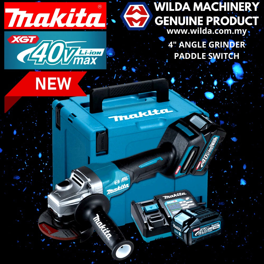 MAKITA GA011GM201 40V 4 吋 100MM 無線無刷角磨機(含 2 個 40V 4.0AH 電池和 1 個快速充電器)