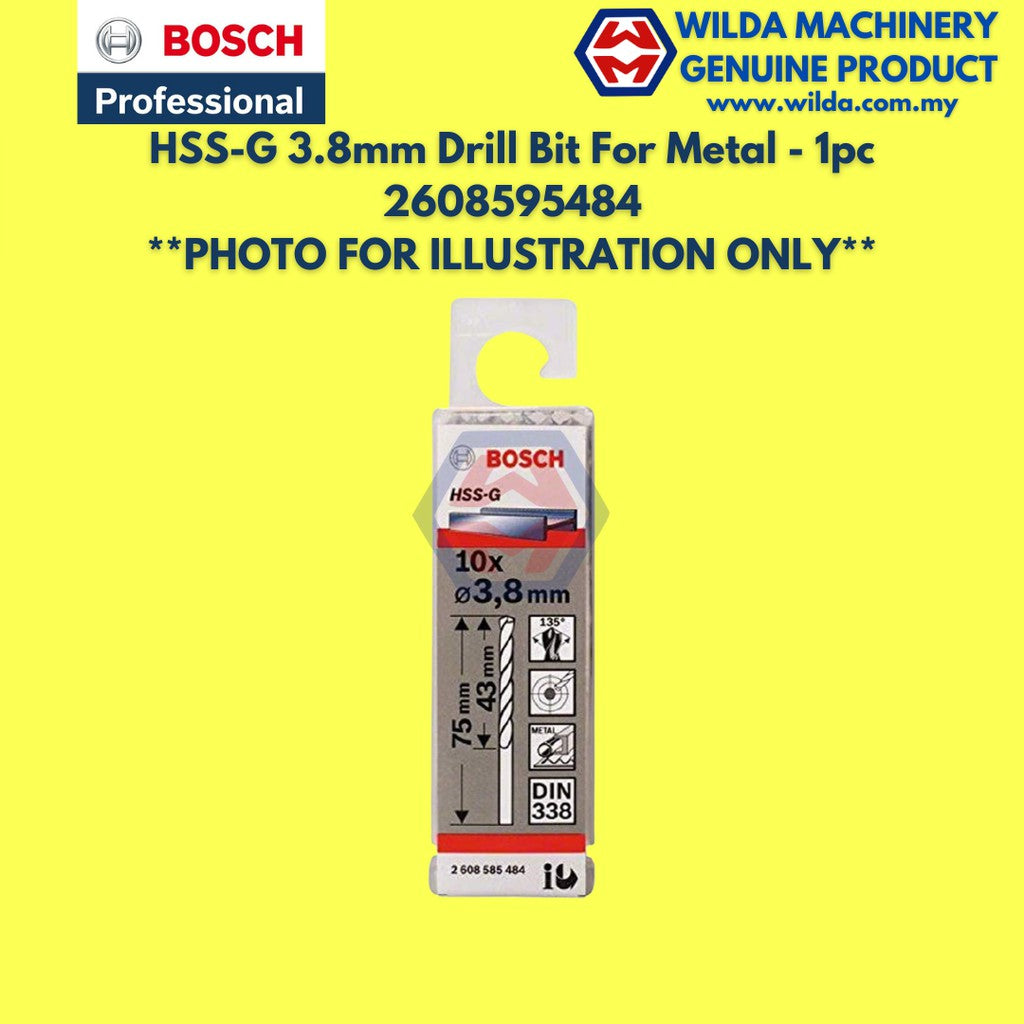 BOSCH HSS-G 2mm - 6mm Metal Drill Bit For Alloyed and Unalloyed Steel / Mata Tebuk Besi | WILDA MACHINERY