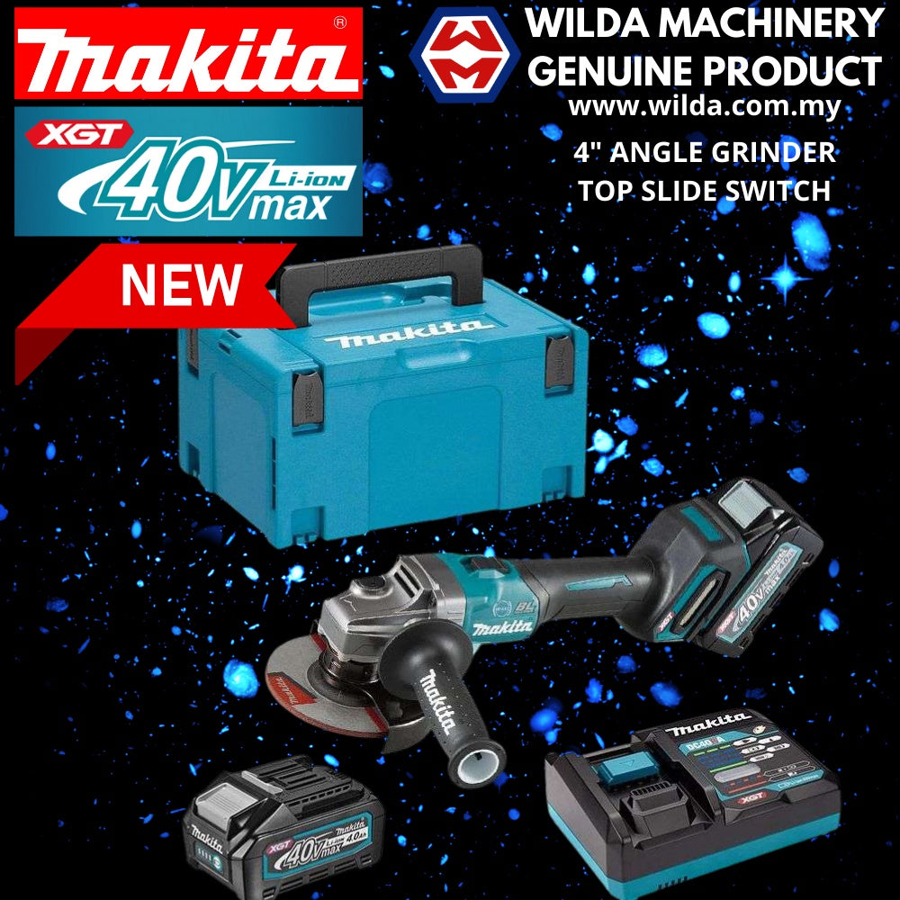MAKITA GA005GM201 40V 125MM 無線角磨機(含 2 個 40V 4.0Ah 電池和 1 個快速充電器)