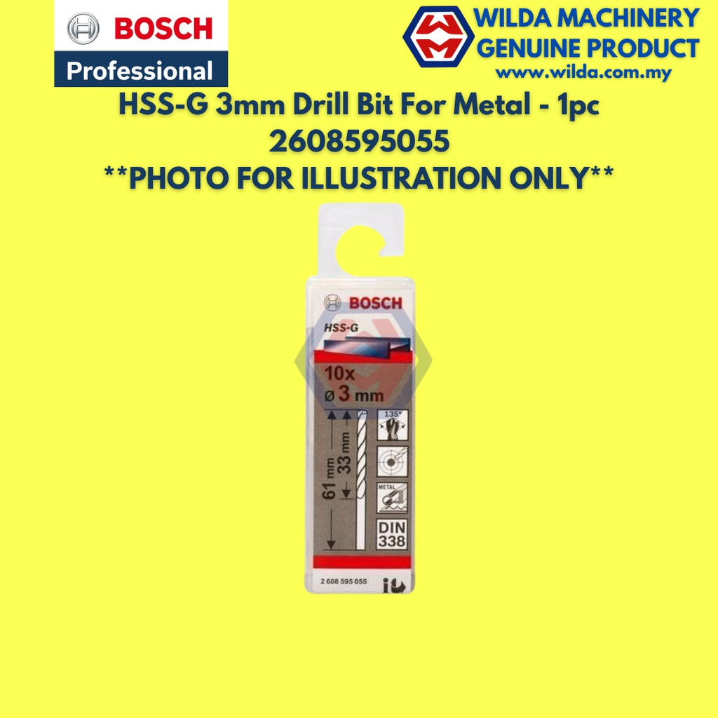 BOSCH HSS-G 2mm - 6mm Metal Drill Bit For Alloyed and Unalloyed Steel / Mata Tebuk Besi | WILDA MACHINERY