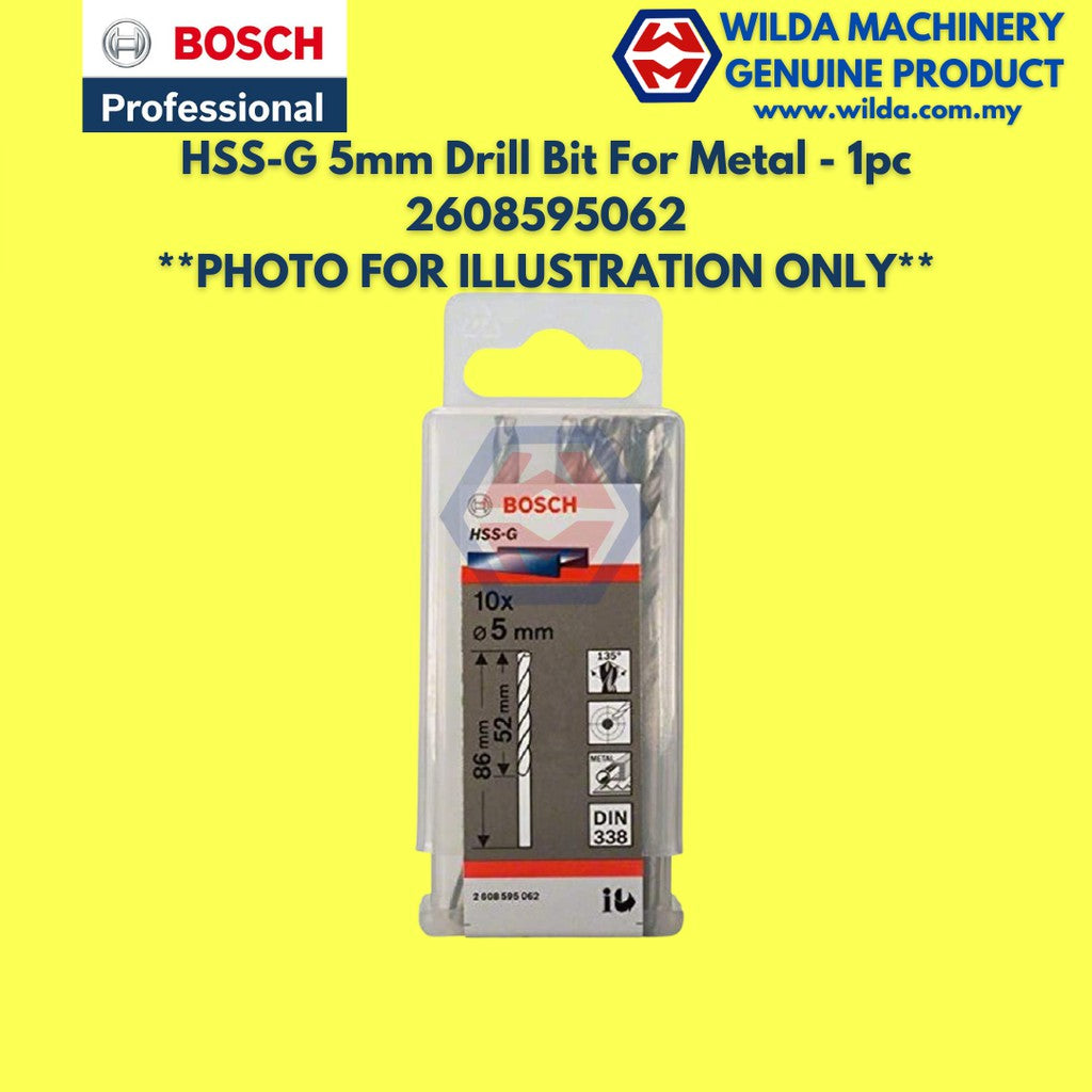 BOSCH HSS-G 2mm - 6mm Metal Drill Bit For Alloyed and Unalloyed Steel / Mata Tebuk Besi | WILDA MACHINERY