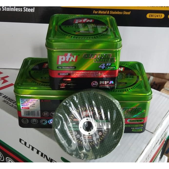 PTN 4" PTN CUTTING DISC (GREEN) MATA POTONG STAINLESS STEEL (1Box, 50Pc)