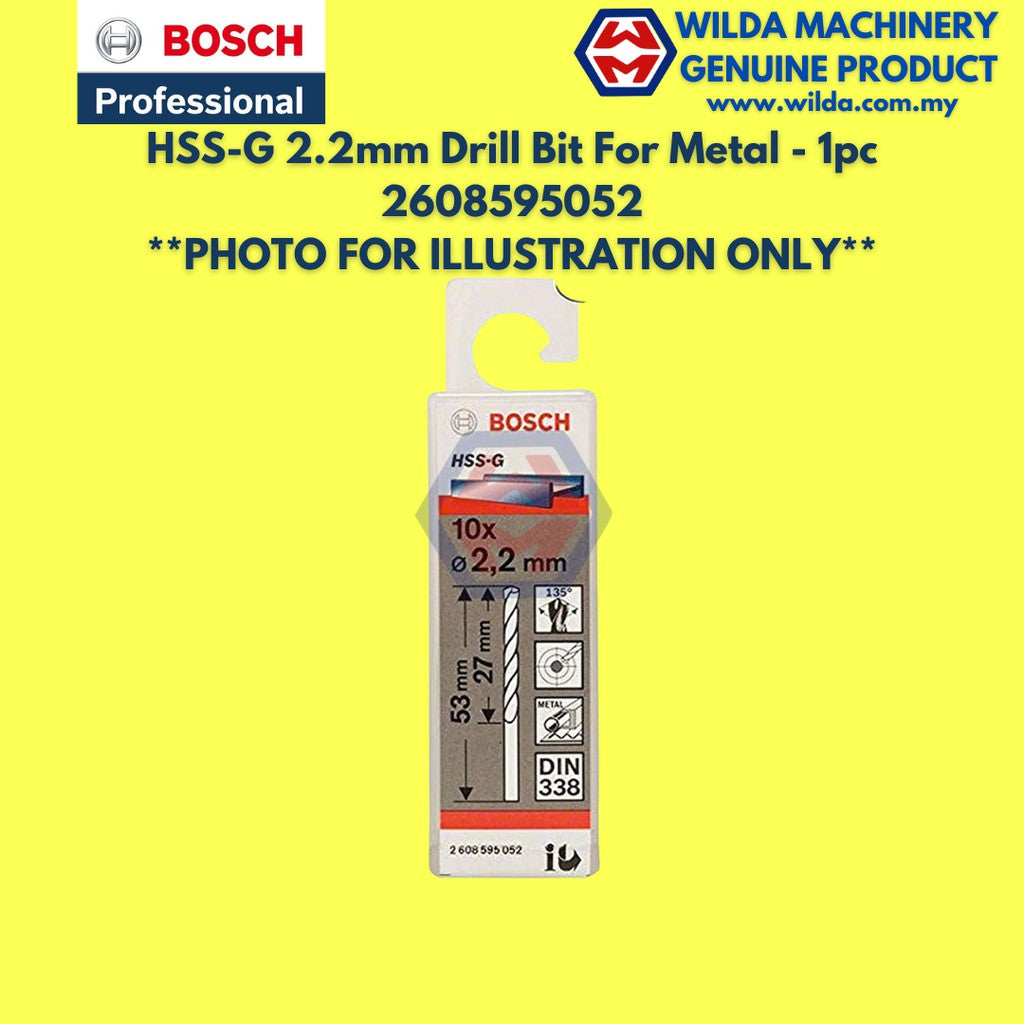 BOSCH HSS-G 2mm - 6mm Metal Drill Bit For Alloyed and Unalloyed Steel / Mata Tebuk Besi | WILDA MACHINERY