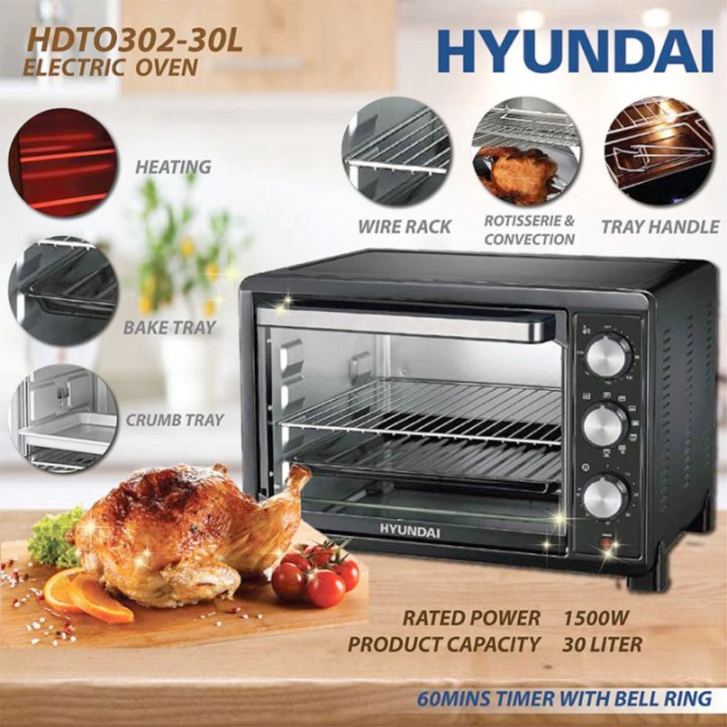 (Korea) Hyundai 6IN1 Electric Microwave Oven Baking Toaster | 10 & 30L | HDTO302-30L & HDTO092-10L | 1 Year Warranty