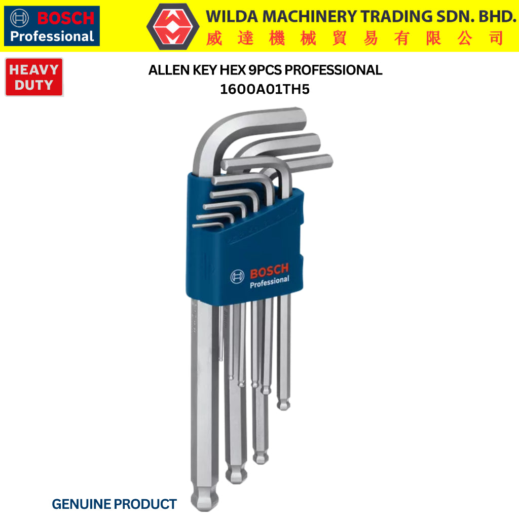 BOSCH 9PCS HEX KEY SET | 1600A01TH5 | WILDA MACHINERY