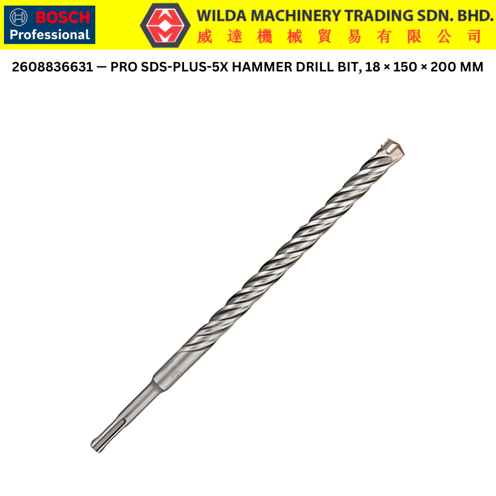 Bosch SDS-PLUS-1 / PRO SDS-PLUS-5X Concrete Drill Bits