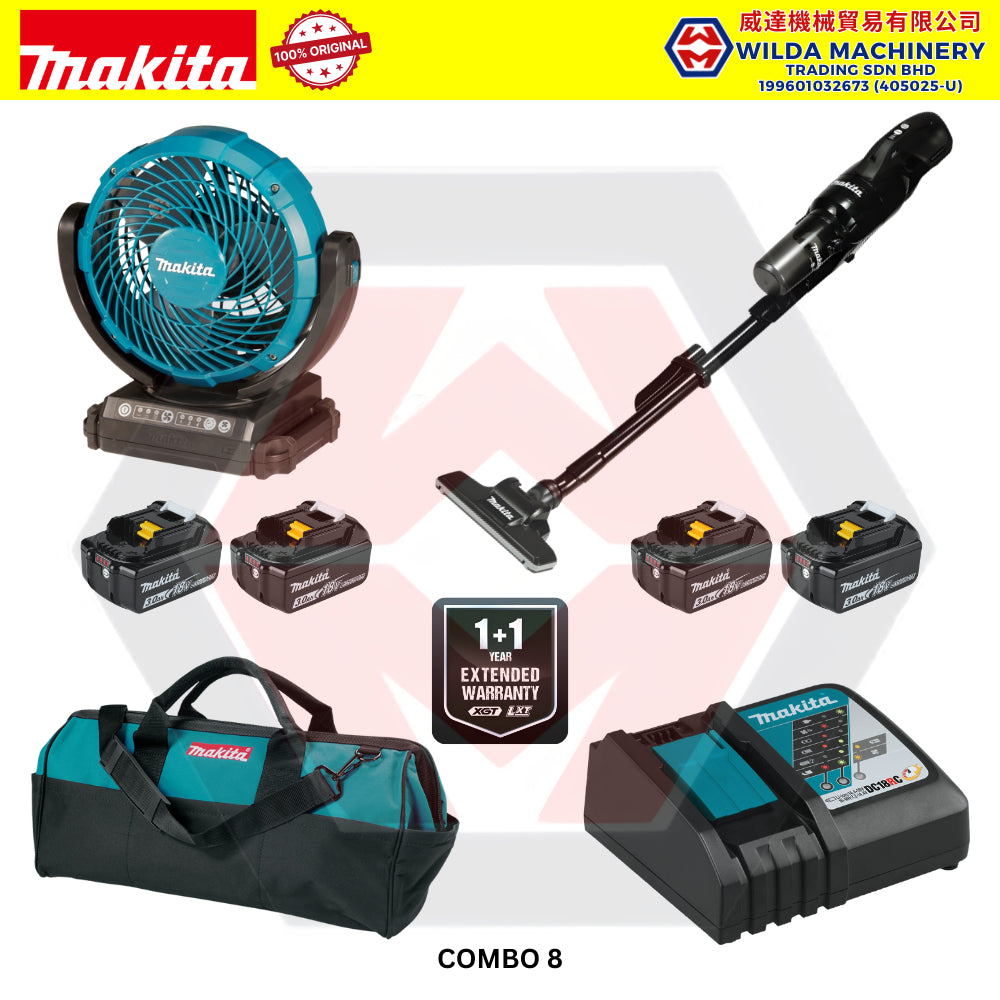 MAKITA 18V CORDLESS COMBO SET - 4" ANGLE GRINDER (DGA404Z) + 24MM ROTARY HAMMER (DHR242Z) + IMPACT DRILL (DHP482Z)