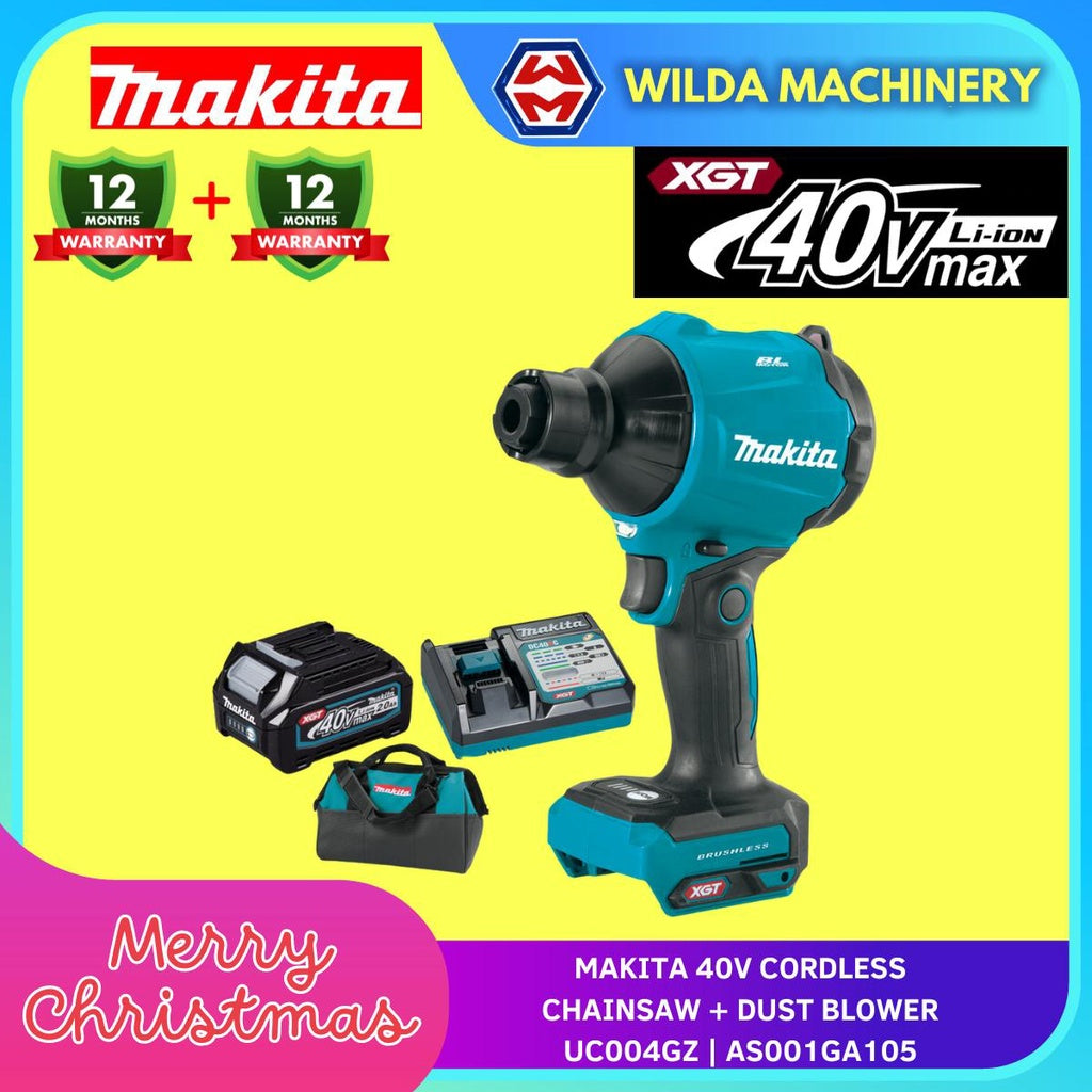 MAKITA 40V CORDLESS CHAINSAW + DUST BLOWER UC004GZ | AS001GA105