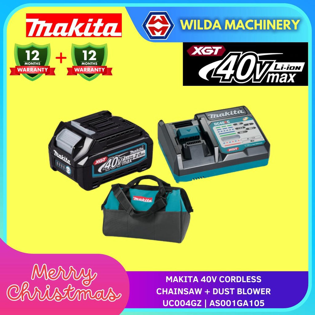 MAKITA 40V CORDLESS CHAINSAW + DUST BLOWER UC004GZ | AS001GA105