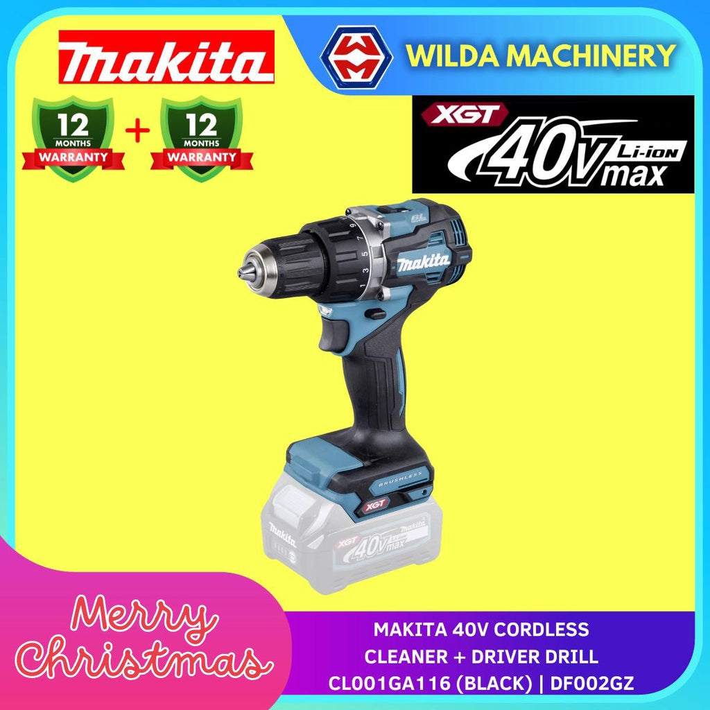 MAKITA 40V 無線吸塵器/吸塵器 + 電鑽 CL001GA116(黑色)| DF002GZ