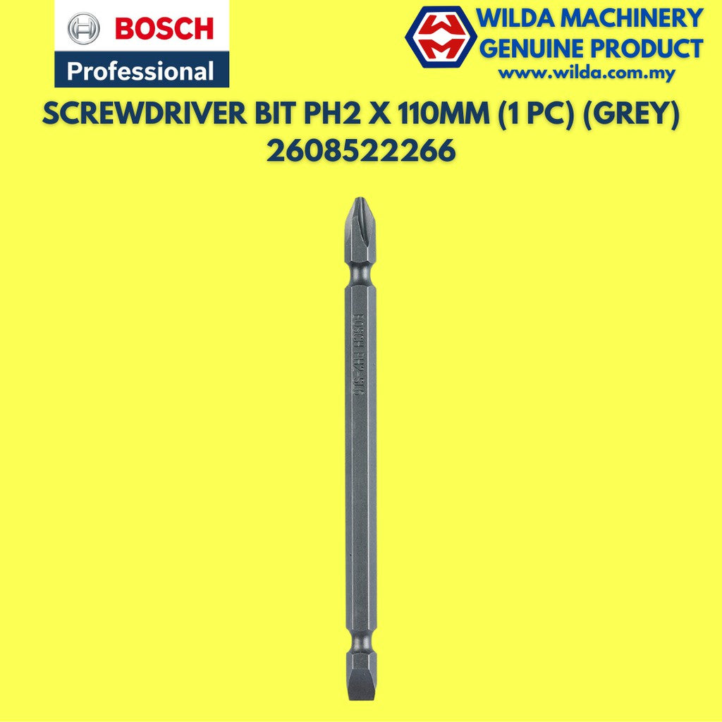 Bosch 2608522266 Screwdriver Bits 110 Mm Standard For Universal Slotted And PH2 - 1PC | Wilda Machinery