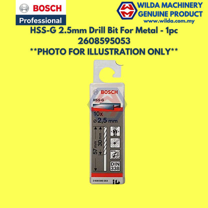 BOSCH HSS-G 2mm - 6mm Metal Drill Bit For Alloyed and Unalloyed Steel / Mata Tebuk Besi | WILDA MACHINERY