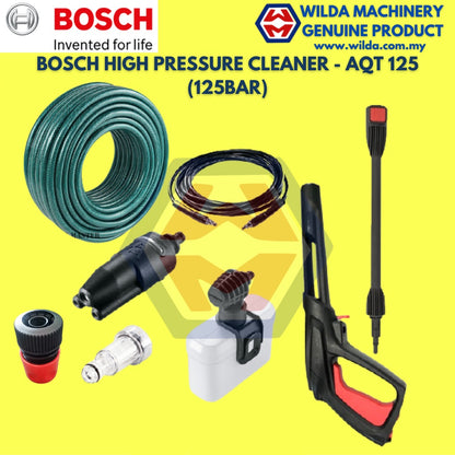 [READY STOCK] Bosch AQT125 Universal Aquatak 1500W High Pressure Washer - 125 BAR FREE 10M GREEN HOSE | WILDA MACHINERY
