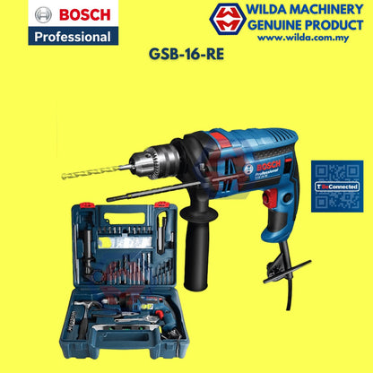 BOSCH GSB16RE IMPACT DRILL 16MM 750W come with 100pcs accessories set | WILDA MACHINERY