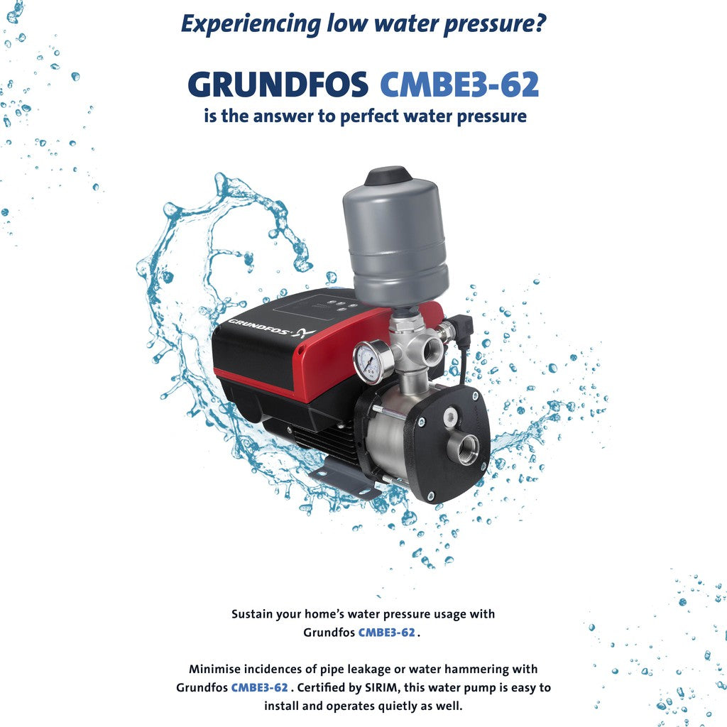 Grundfos CMBE3-62 Home Water Pressure Booster Pump