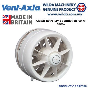 6" Ventilation Fan for glass partition mounting | VENT AXIA - S6WW | Wilda Machinery