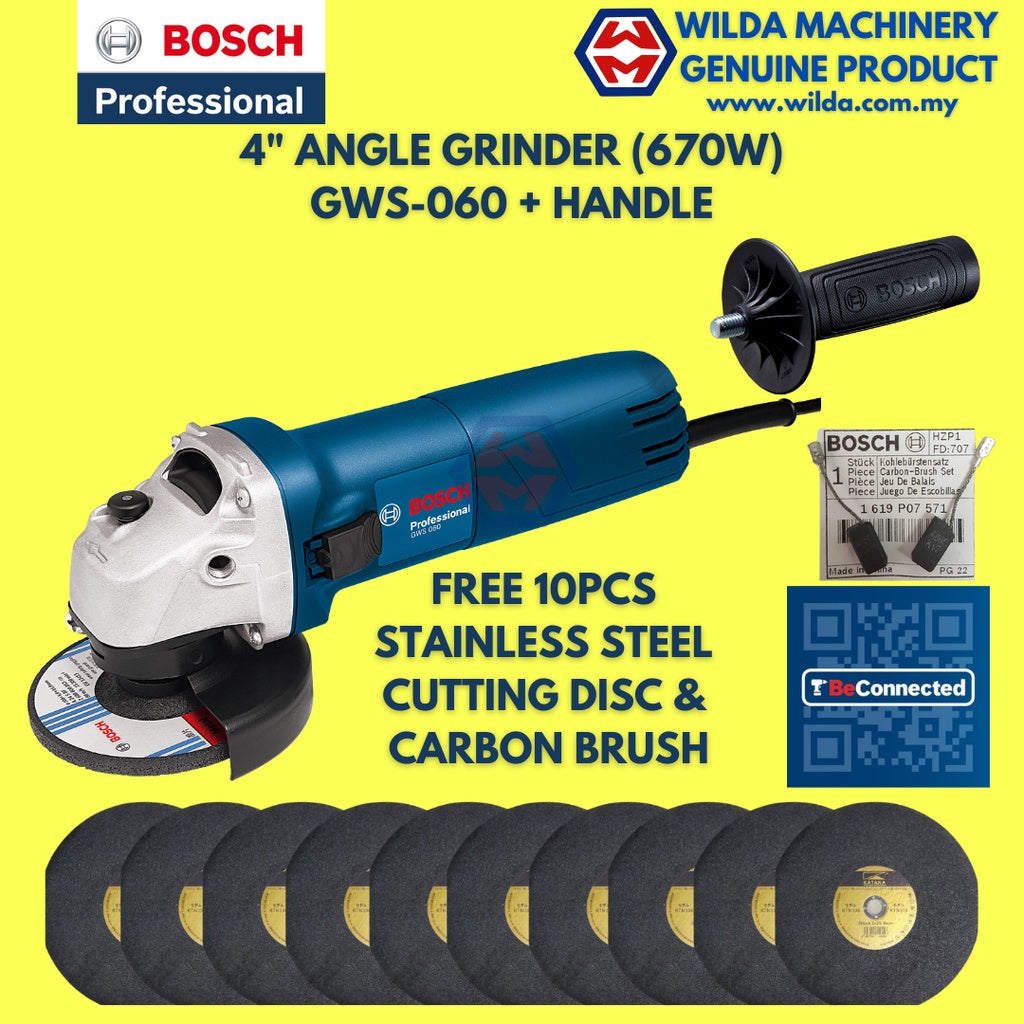 BOSCH GWS 060 | GWS060 4'' Angle Grinder - 06013756L0 WILDA MACHINERY