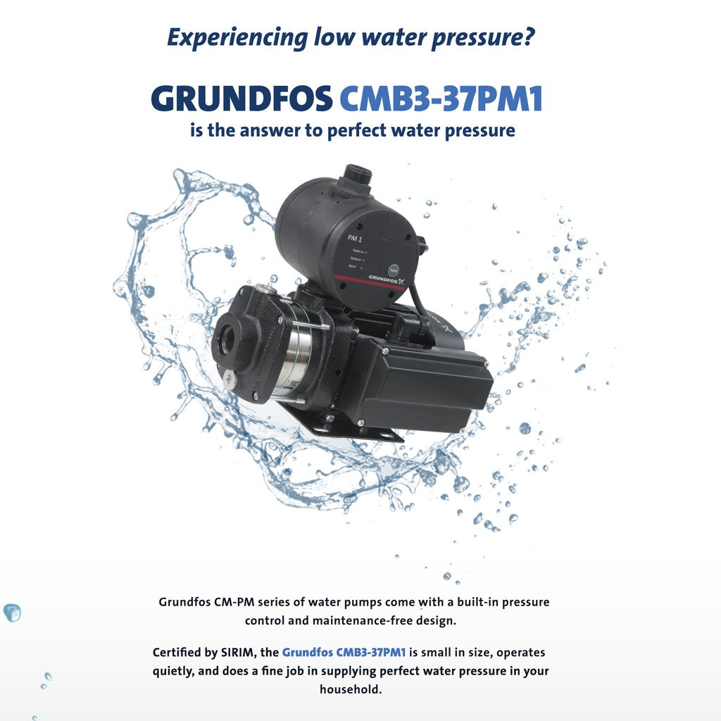 Grundfos CMB3-37 PM1 Home Water Pressure Booster Pump