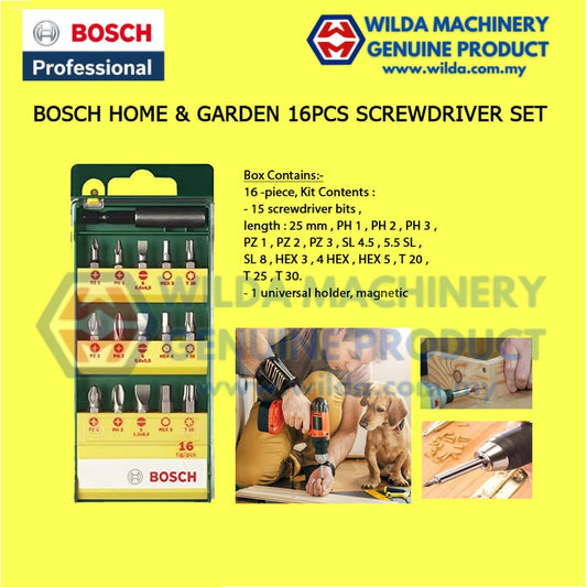 BOSCH HOME AND GARDEN 16PC SCREWDRIVER SET