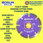 BOSUN F2AB 4" 105MM DIAMOND CUTTING WHEEL STANDARD 普通版 | WILDA MACHINERY