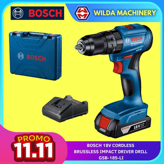 Bosch GSB185-LI Cordless Drill/Driver SOLO or Battery Charger Set WILDA MACHINERY