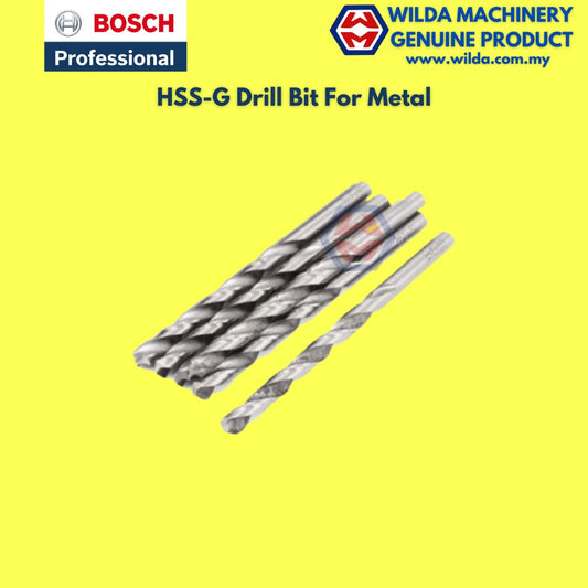 BOSCH HSS-G 6.4mm - 12mm Metal Drill Bit For Alloyed and Unalloyed Steel / Mata Tebuk Besi | WILDA MACHINERY
