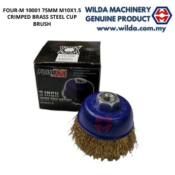 FOUR M - BFM10001 CRIMPED/TWISTED BRASS STEEL & STAINLESS STEEL CUP BRUSH