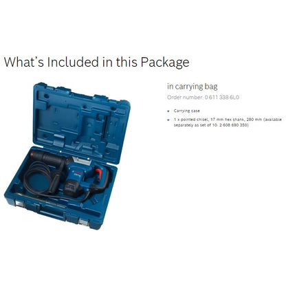 BOSCH GSH 500 Gen II Professional Demolition Hammer Breaker with Hex - 06113386L0 WILDA MACHINERY