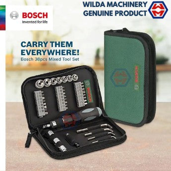 BOSCH 38pcs Screwdriver Bit Mixed & Socket Set - 2607019506 WILDA MACHINERY