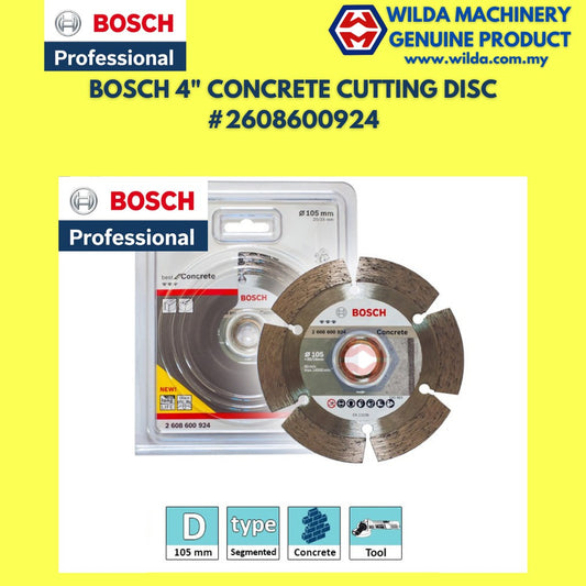 BOSCH DIAMOND CUTTING DISC 105 x 16/20mm,SEGMENTED,FOR CONCRETE (DRY CUT) PN:2608600924
