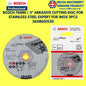 BOSCH 76MM / 3" ABRASIVE CUTTING DISC FOR STAINLESS STEEL EXPERT FOR INOX 5PC (ORIGINAL) 2608601520