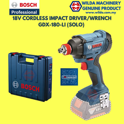 Bosch GDX-180-LI Pemacu Kesan Tanpa Kord/Sepana FOC 10 PCS PH2 SCREW BIT | Jentera Wilda