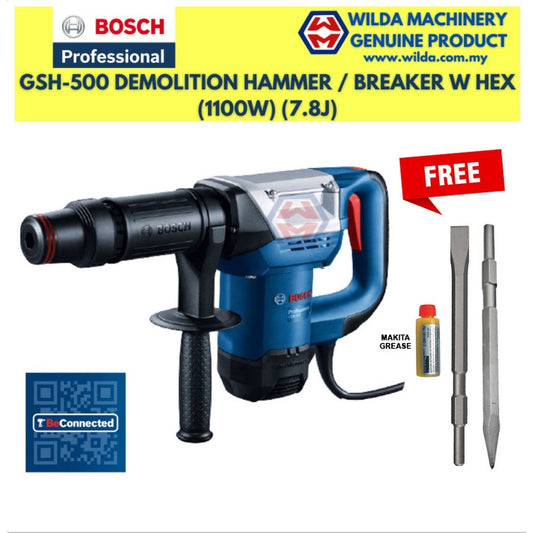 BOSCH GSH 500 Gen II Professional Demolition Hammer Breaker with Hex - 06113386L0 WILDA MACHINERY