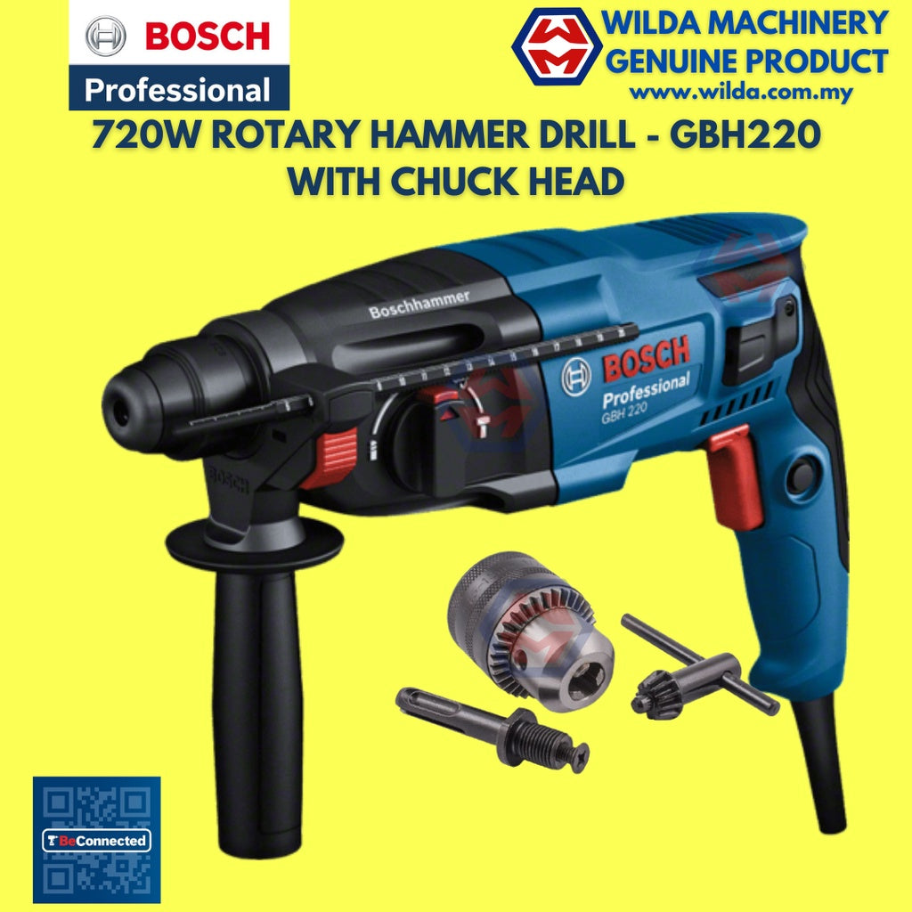 Bosch GBH220 Rotary Hammer Professional With SDS Plus WILDA MACHINERY
