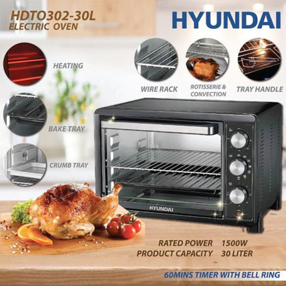 (Korea) Hyundai 6IN1 Electric Microwave Oven Baking Toaster | 10 & 30L | HDTO302-30L & HDTO092-10L | 1 Year Warranty
