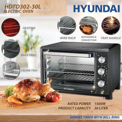 (Korea) Hyundai 6IN1 Electric Microwave Oven Baking Toaster | 10 & 30L | HDTO302-30L & HDTO092-10L | 1 Year Warranty
