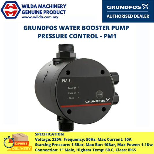 Grundfos PM1 - 1.5 Pressure Manager (Automatic Start Stop Trip Function)