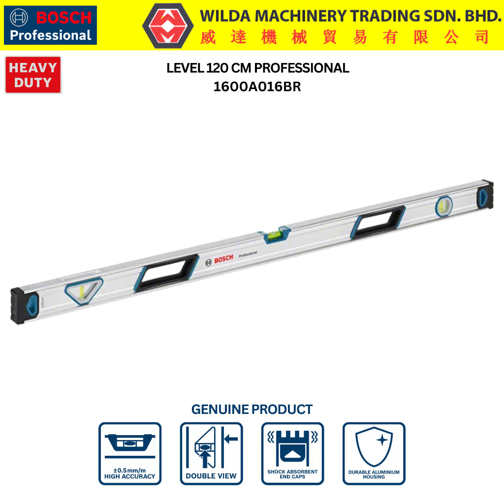 BOSCH Level Magnetic Professional | 25CM | 60CM | 120CM | 1600A016BN | 1600A016BP | 1600A016BR | WILDA MACHINERY
