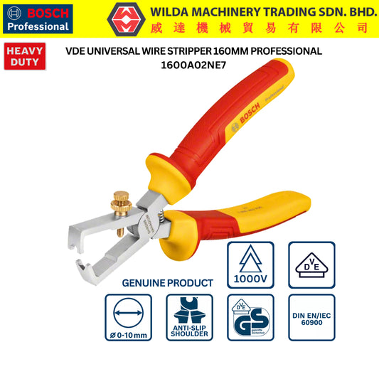 BOSCH VDE Universal wire stripper 160mm | 1600A02NE7 | WILDA MACHINERY